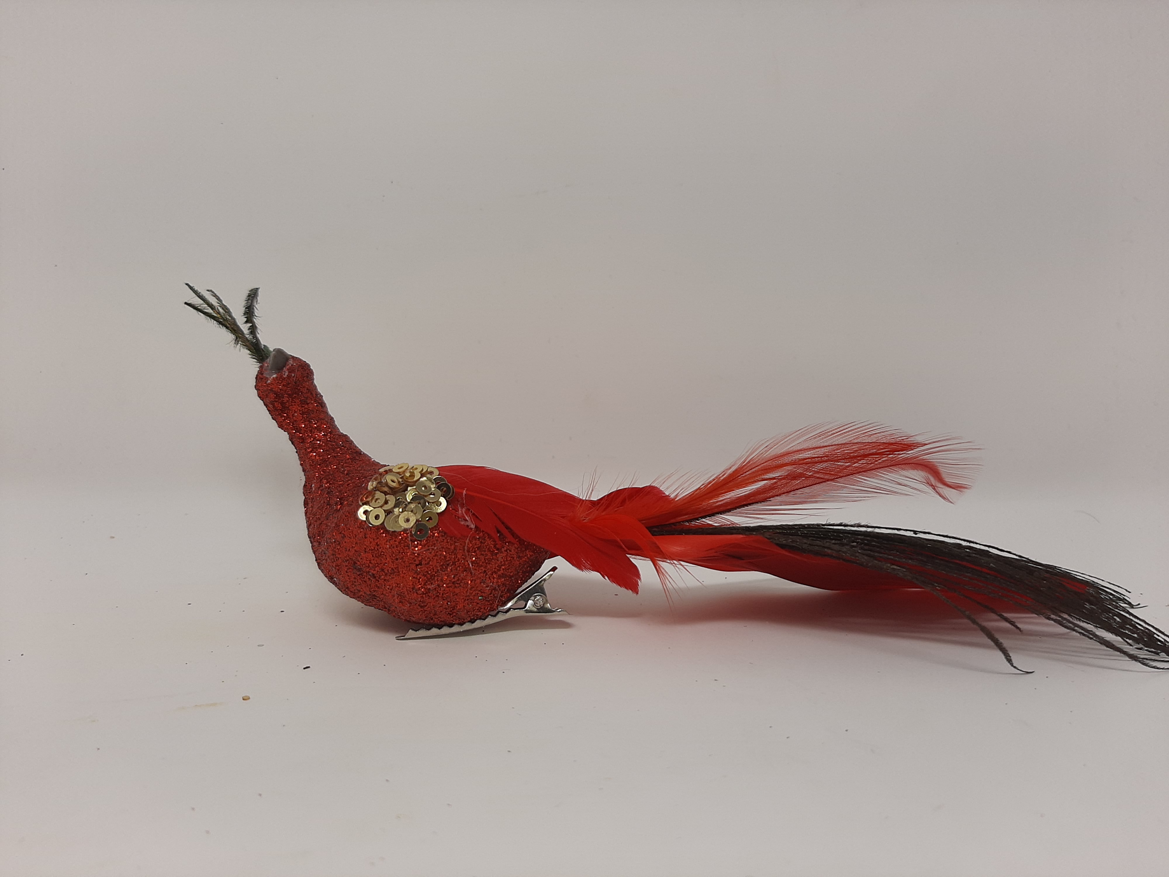 RED PEACOCK BIRD DECOR