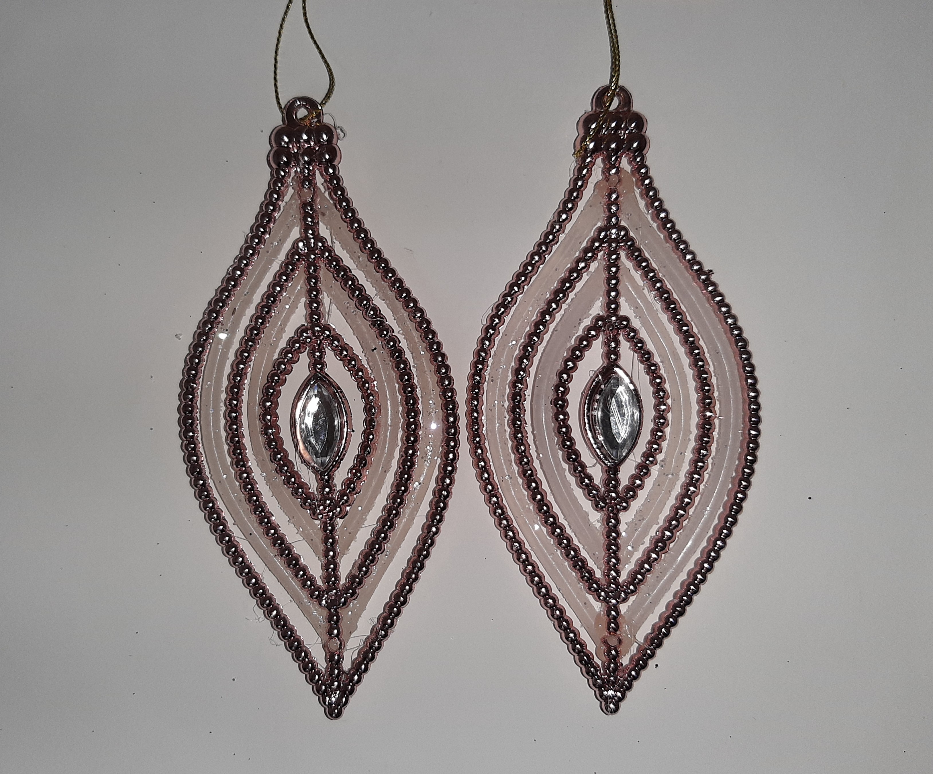 2PK ROSE GOLD TREE DECOR W/GEM