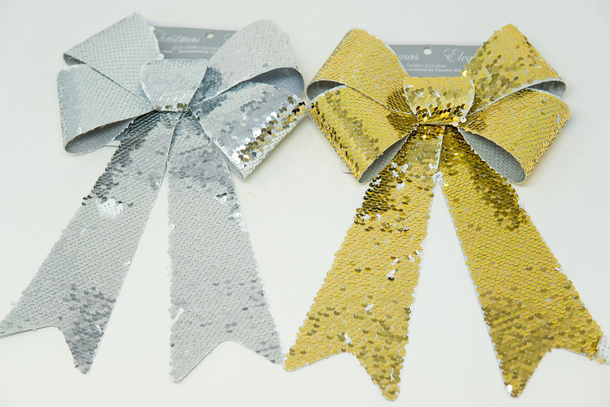 LARGE SEQUIN PVC BOW