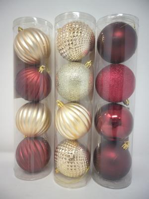 4PK GOLD GLITTER BALL ORNAMENT