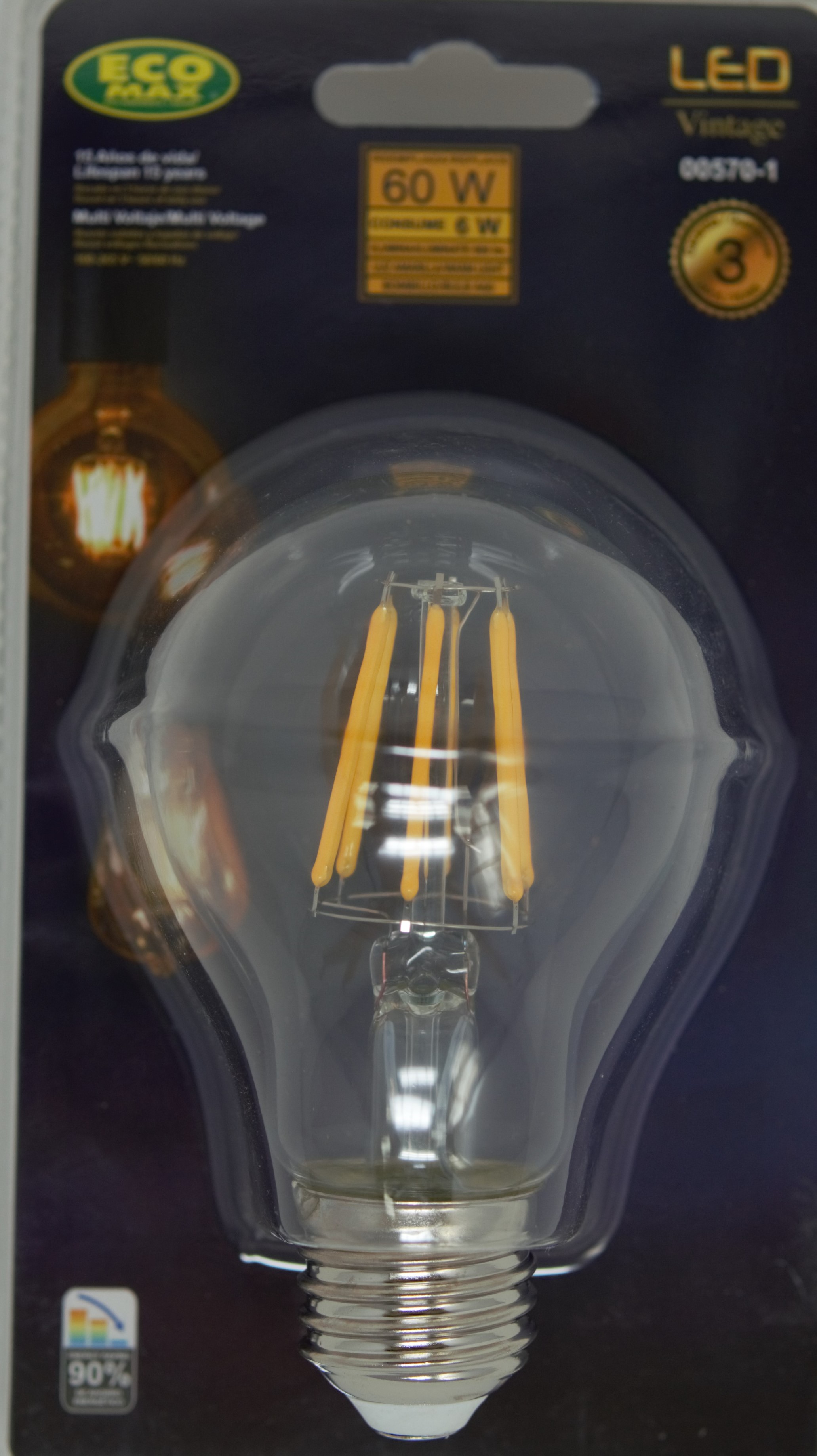 6W FILAMENT BULB A60 E27 100-265