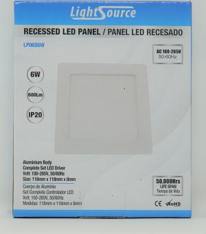 SLIM PANEL LED 6W 3000K 100-265V