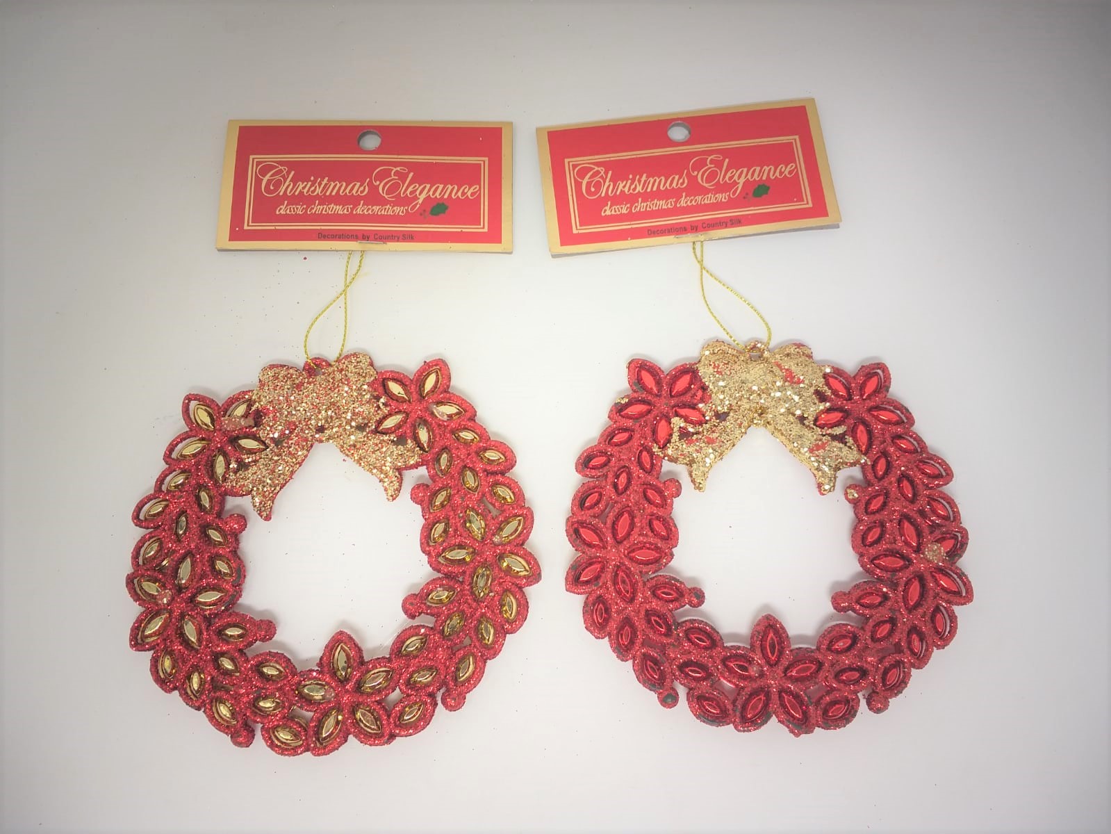 ORNAMENT WREATH GOLD/RED