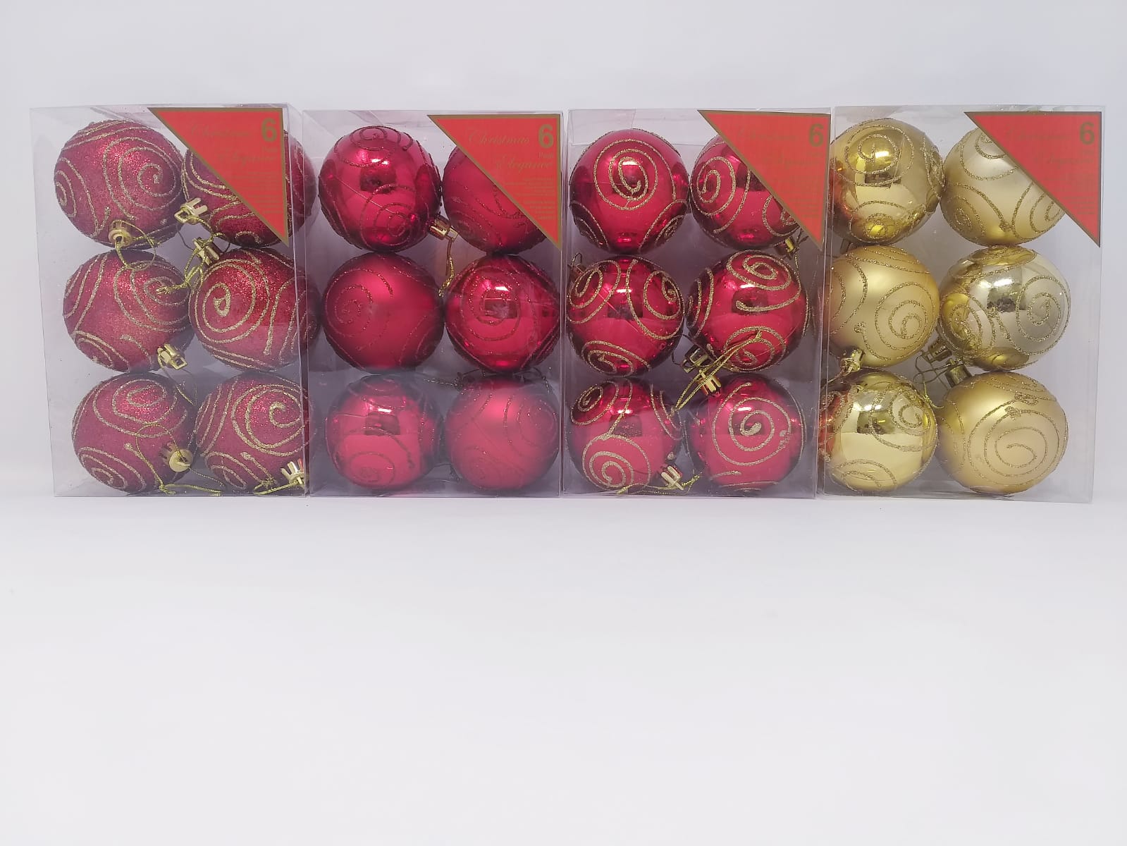 6PK GOLD BALL DECORATIVE