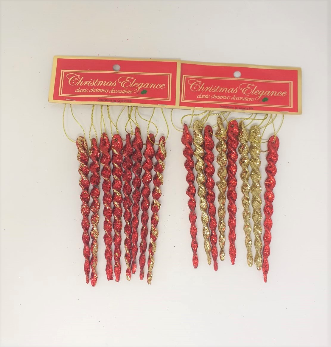 8PK RED/GOLD ICICLES DECOR