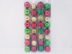 8PK TREE ORNAMENT RED/GREEN/GOLD