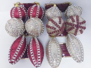 2PK GOLD/SILVER OVAL ORNAMENT