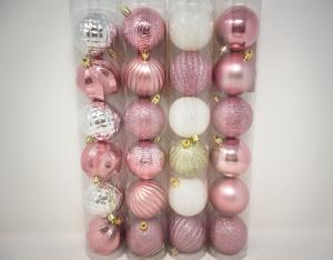 6PK PINK/SILVER DECORATIVE BALL