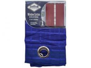 SHEER CHECK R.BLUE CURTAIN