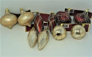 2PK GOLD/RED ASST ORNAMENT DECOR