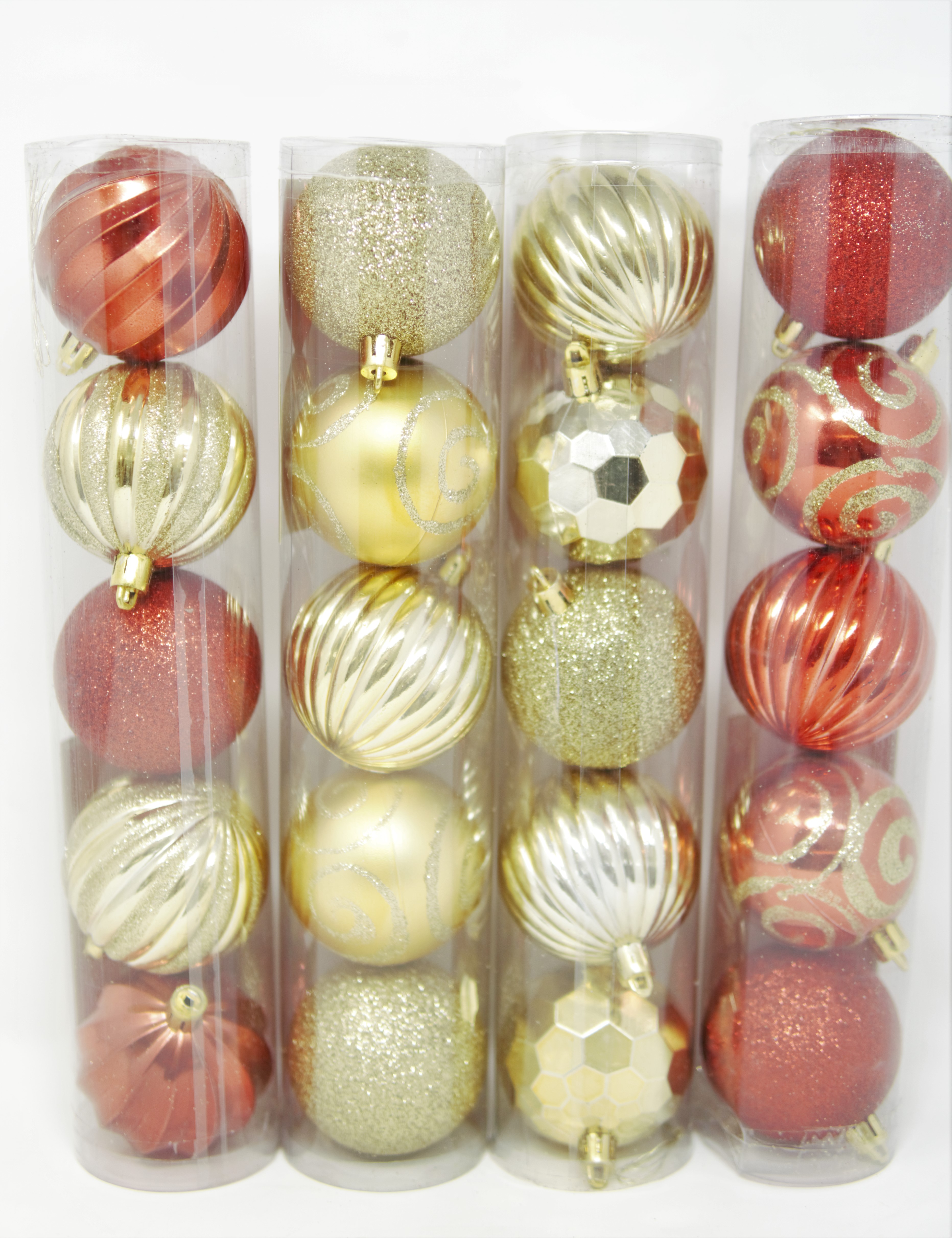 5PK GOLD BALL ORNAMENT