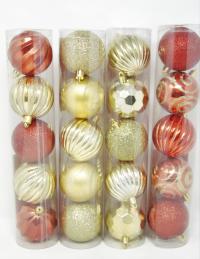 5PK GOLD BALL ORNAMENT