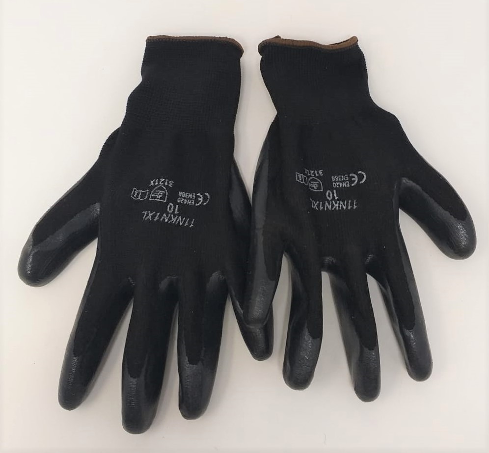 BLACK POLY KNIT NITRAL PALM XL
