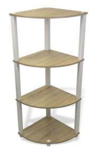 4 TIER CORNER SHELF OAK