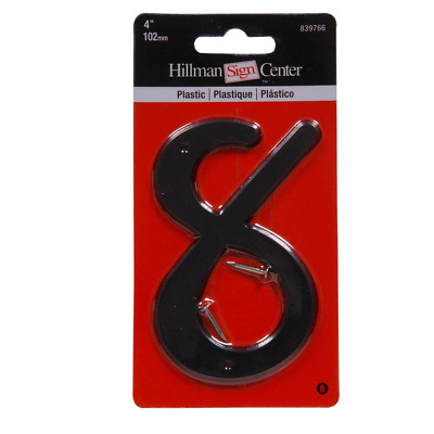 4 BLK PLASTIC NUMBER-8