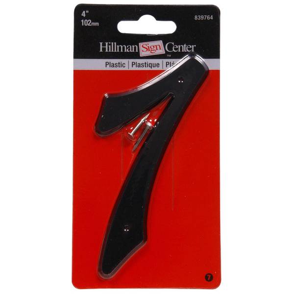 4 BLK PLASTIC NUMBER-7