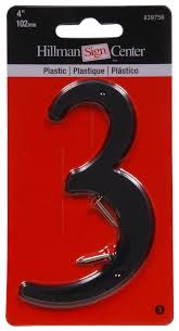 4 BLK PLASTIC NUMBER-3