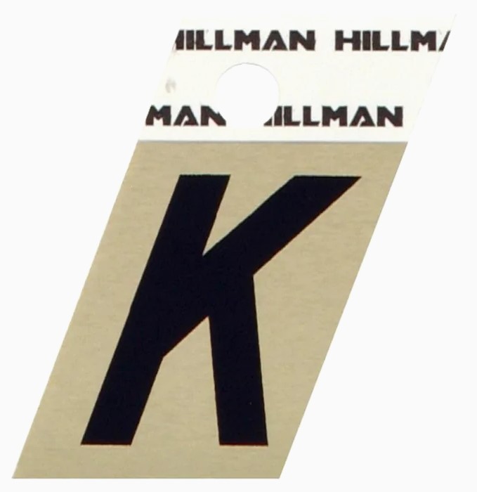 2  B/G HILLMAN LETTER K