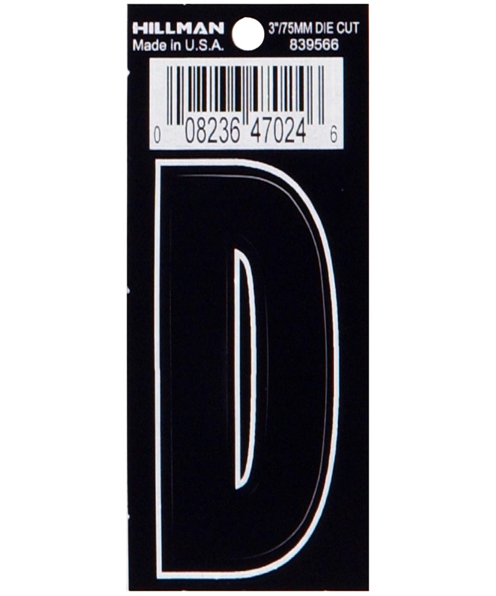 3  DIE-CUT BLACK VINYL D