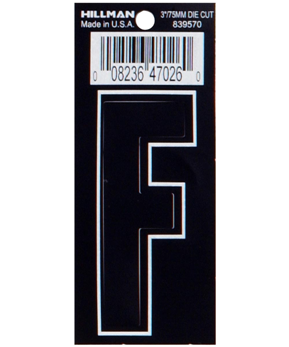 3  DIE-CUT BLACK VINYL F