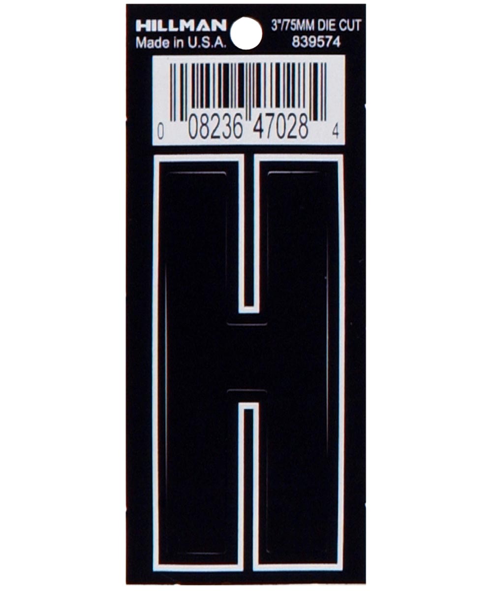 3  DIE-CUT BLACK VINYL H