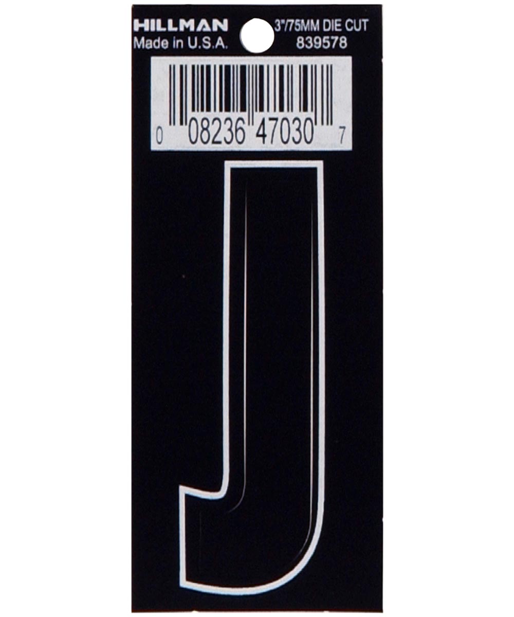 3  DIE-CUT BLACK VINYL J