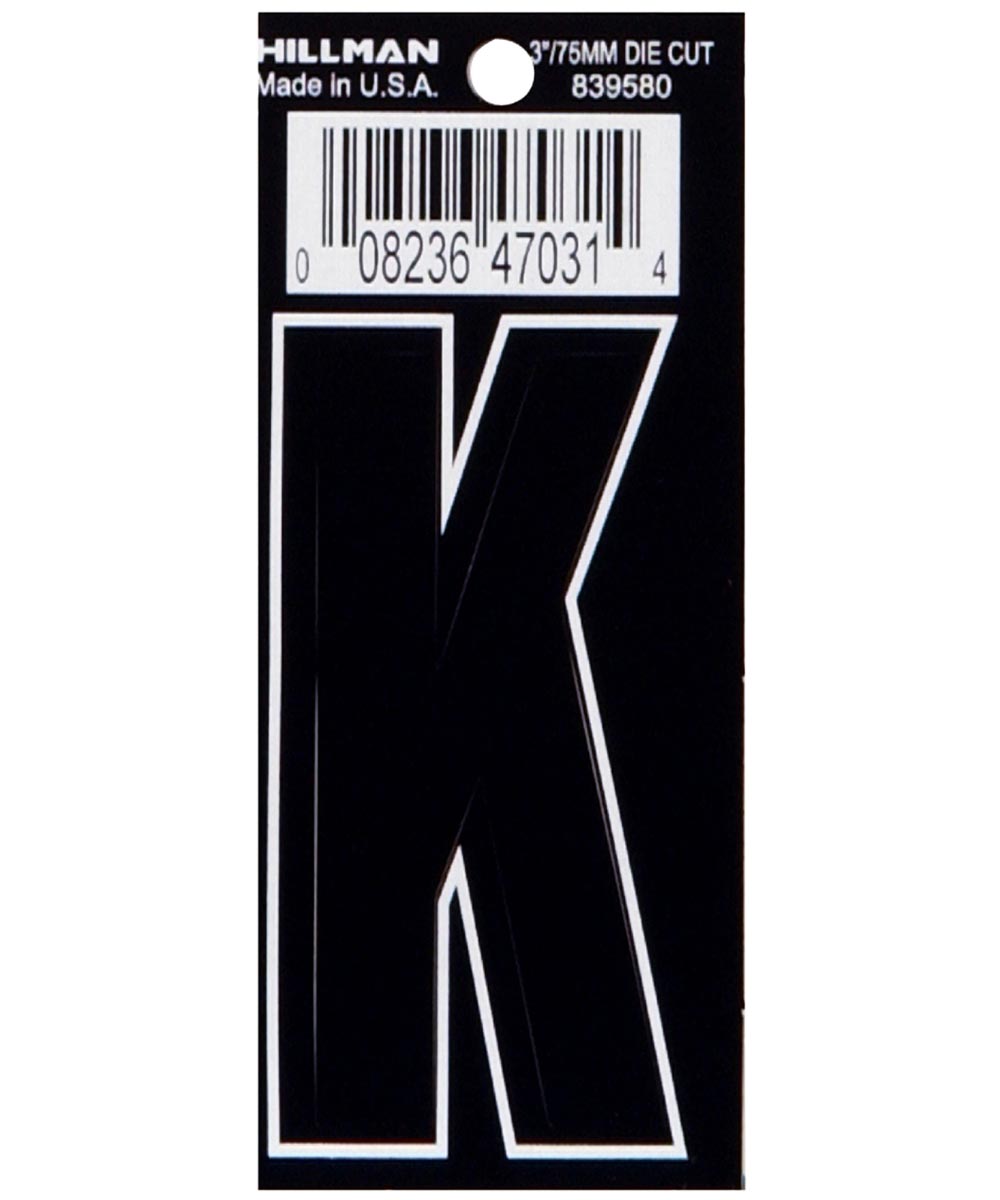3  DIE-CUT BLACK VINYL K