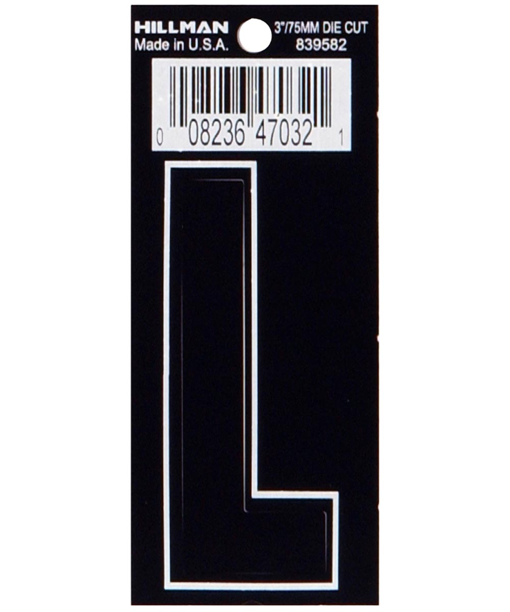 3  DIE-CUT BLACK VINYL L