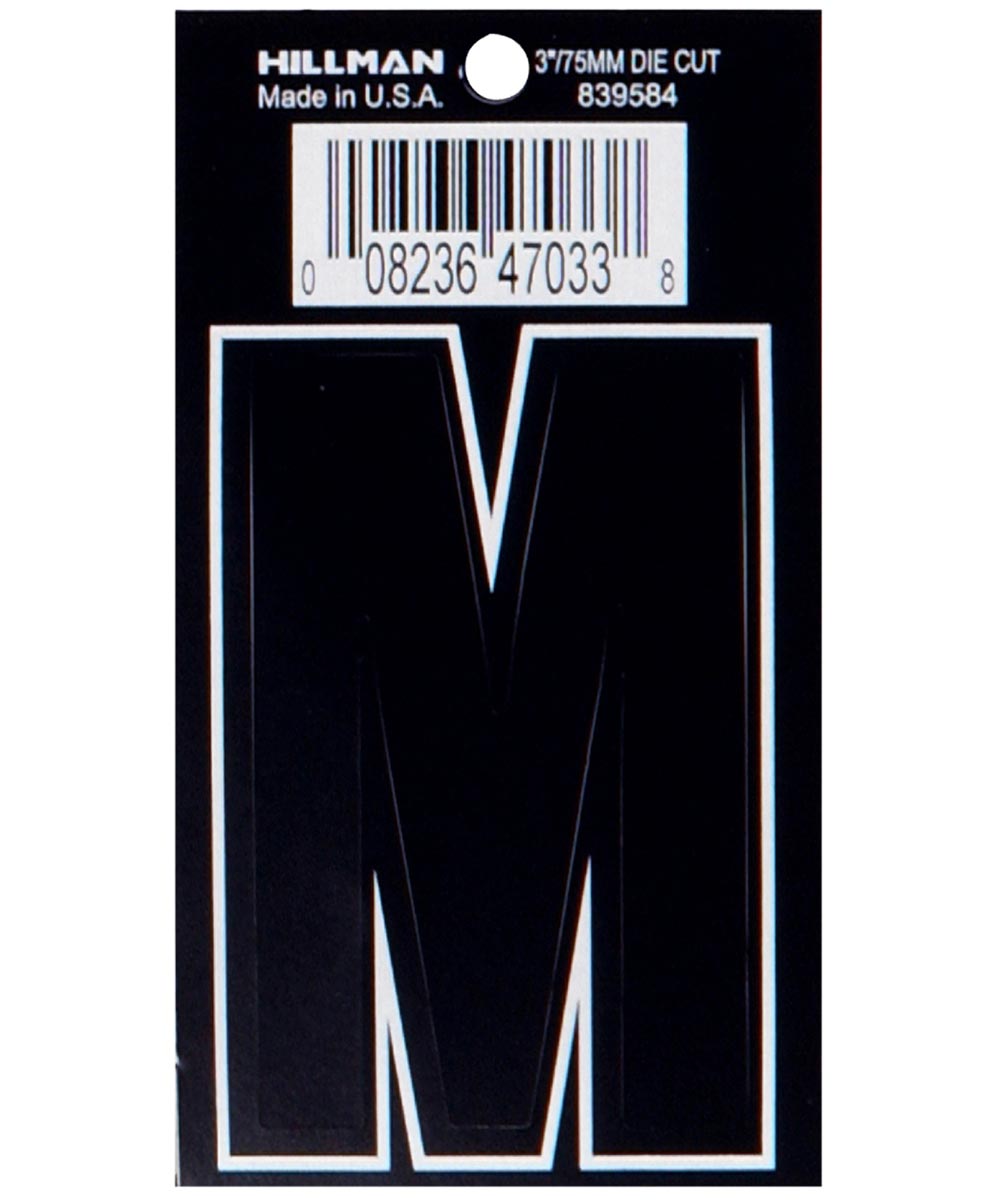 3  DIE-CUT BLACK VINYL M