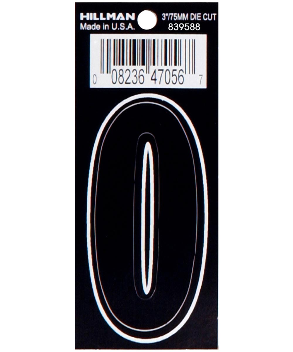 3  DIE-CUT BLACK VINYL O