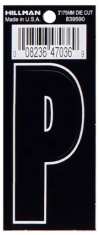 3  DIE-CUT BLACK VINYL P