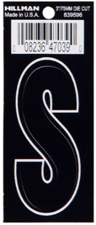 3  DIE-CUT BLACK VINYL S