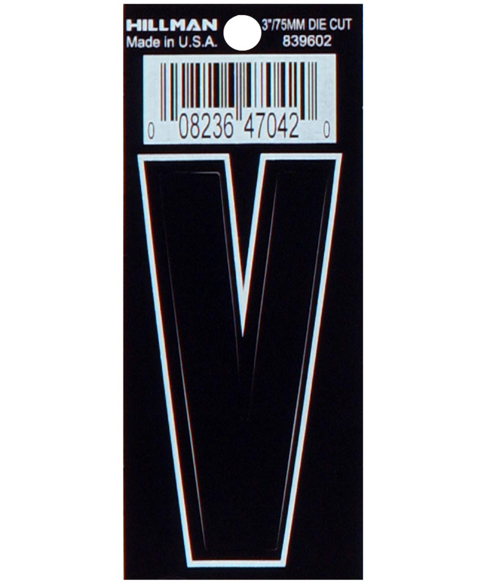 3  DIE-CUT BLACK VINYL V