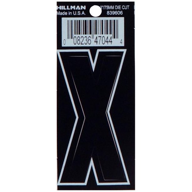 3  DIE-CUT BLACK VINYL X