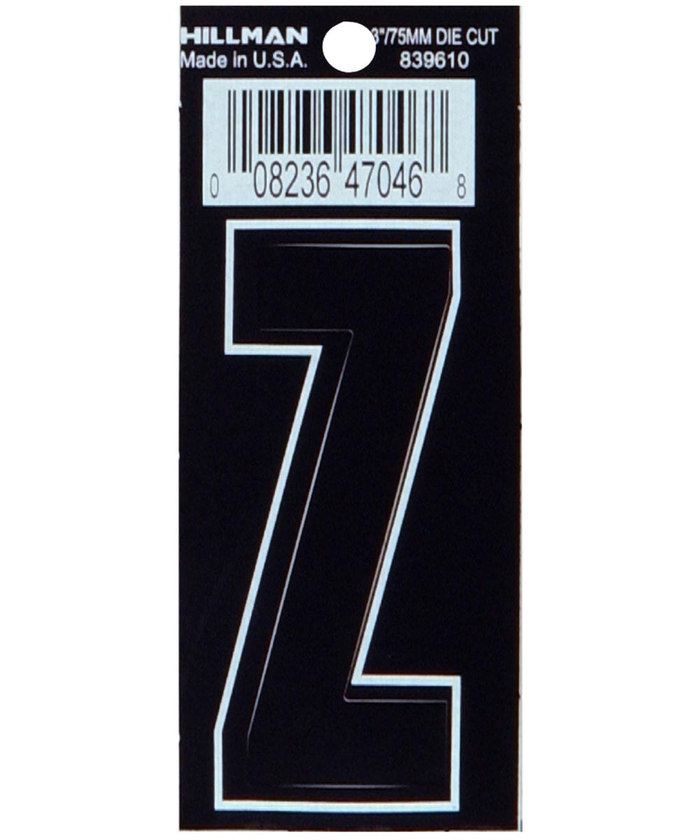 3  DIE-CUT BLACK VINYL Z