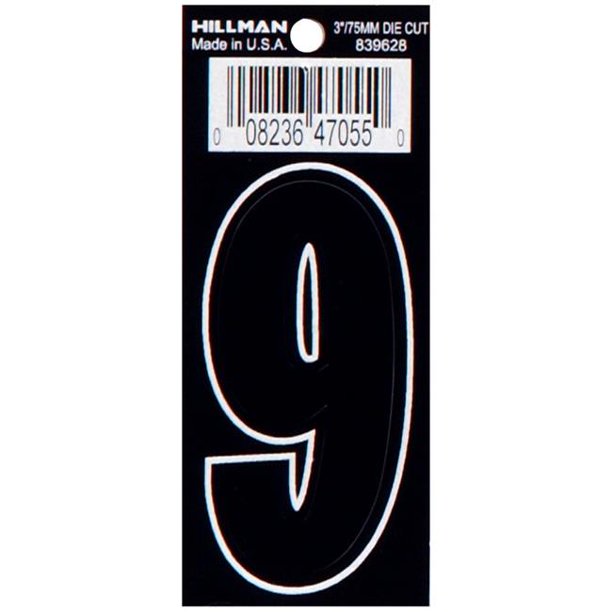 3  DIE-CUT BLACK VINYL 9