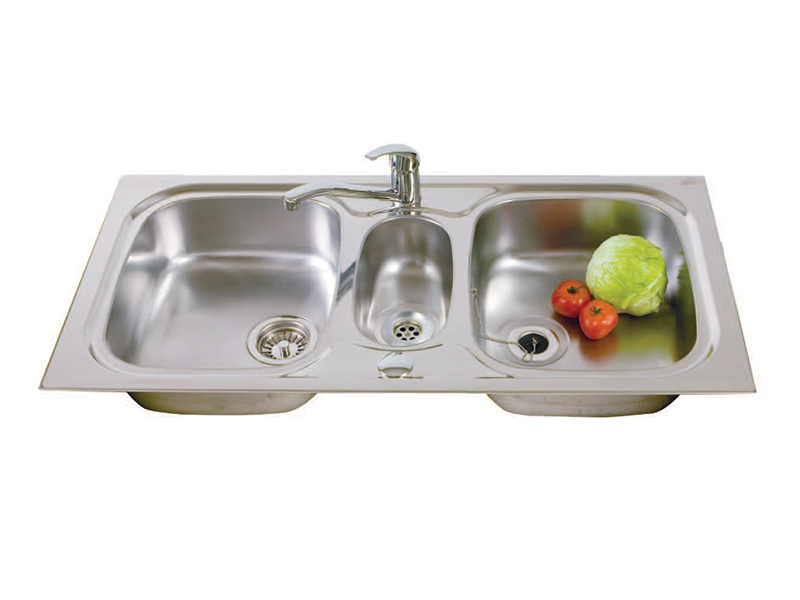 STAINLESS STEEL SINK 2-1/2 BOWL