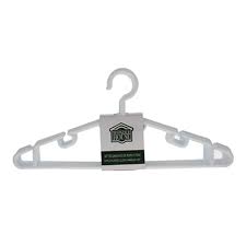 5PCS WHITE PLASTIC CLOTHES HANGER