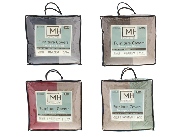 3PC SOLID FURNITURE COVER SET