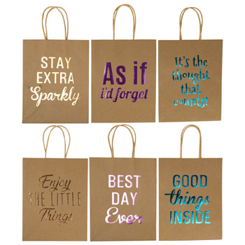 7X9X4 KRAFT GIFT PAPER BAG ASST