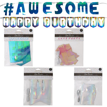 PARTY BANNER IRIDESCENT DIY ASS