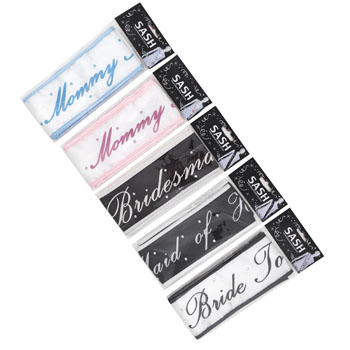 SASH W/RHINESTONE ACCENT 5 ASST