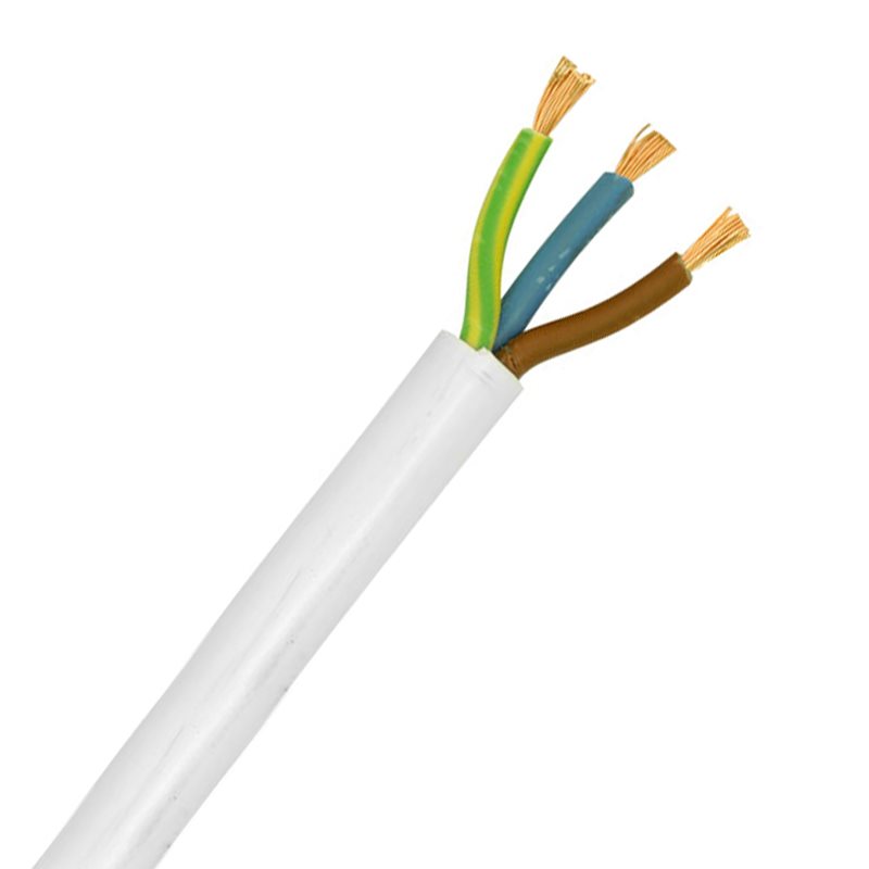 4MM 3 CORE FLEX CABLE WHITE