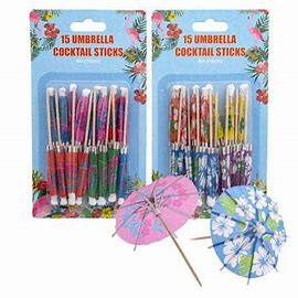 UMBRELLA COCKTAIL STICKS 15CT