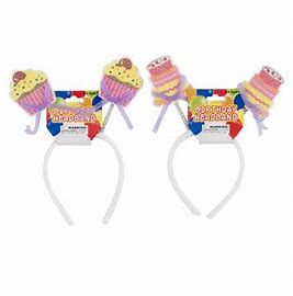 BIRTHDAY CAKE HEADBAND 3 ASST