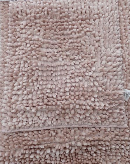 2PC BLUSH CHENILLE  BATHMAT