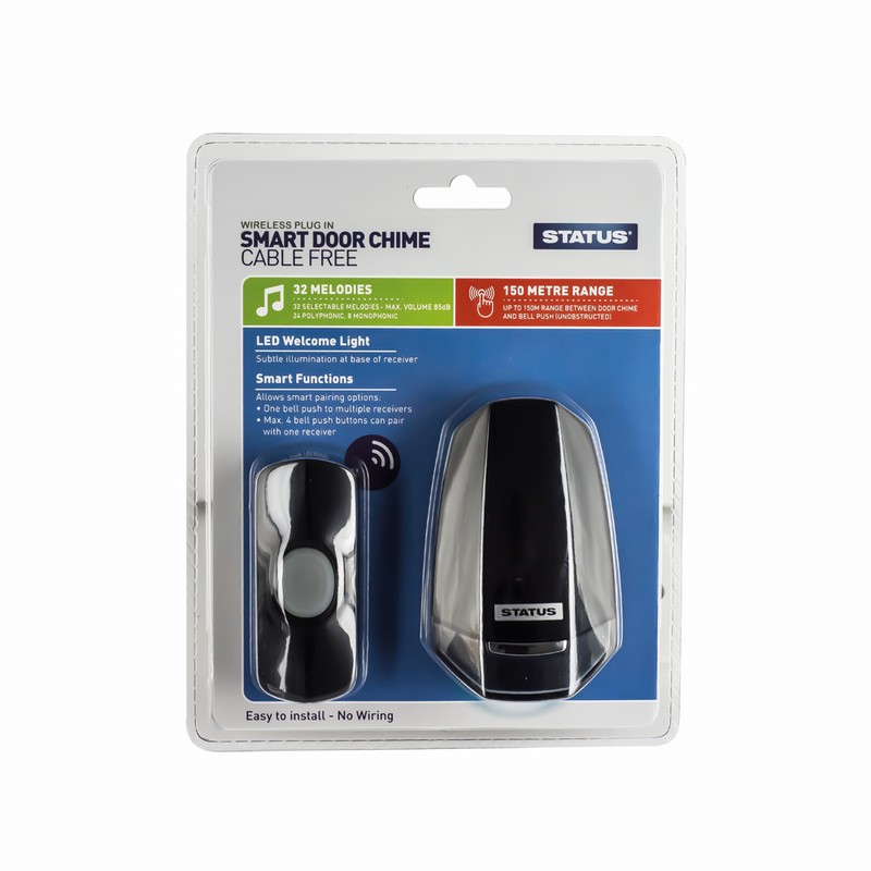 PLUG IN SMART DOOR CHIME BLK