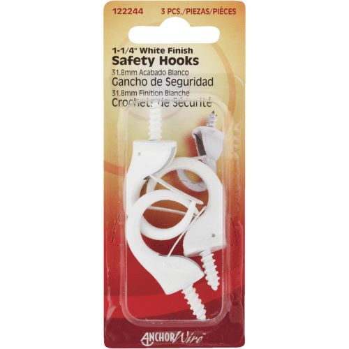 3PK LG WHITE SAFETY HOOK