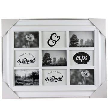 9 OPENING WHITE PICTURE FRAME