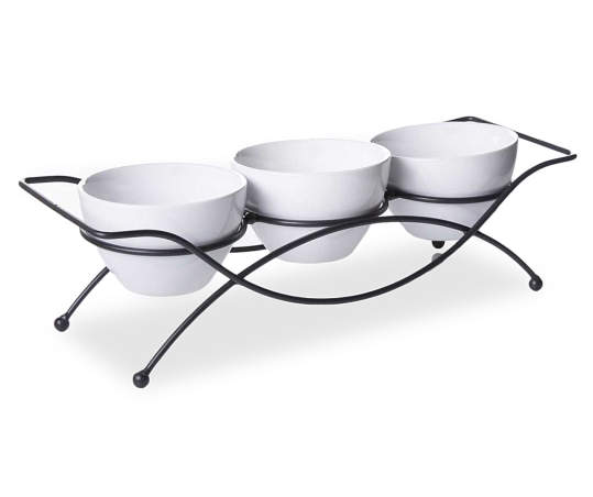3PC SERVING DISH SET W/STAND